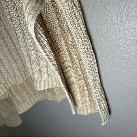 J. Crew neutral relaxed cotton linen blend collared sweater women’s size L XL - Picture 6 of 13